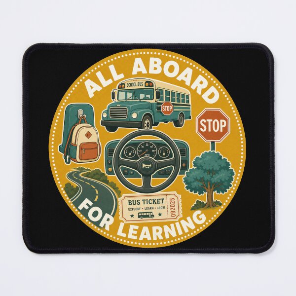 Item preview, All Aboard For Learning School Bus Vintage Badge Shirt designed and sold by MOCH- ART.