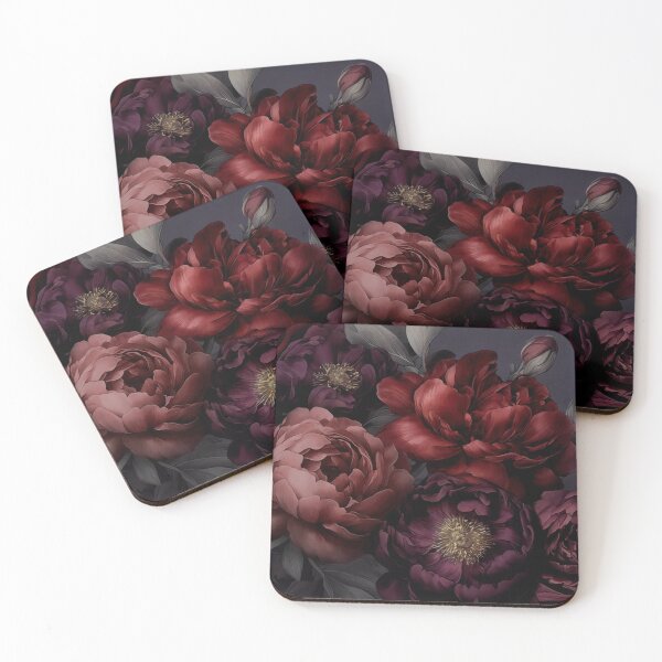 Item preview, Nocturnal Floral Grandeur Moody Rich Red designed and sold by artsandsoul.