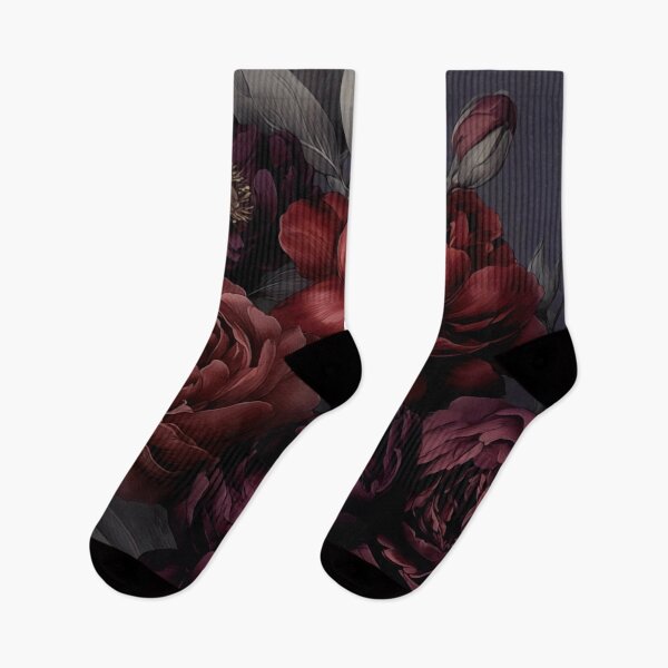 Item preview, Nocturnal Floral Grandeur Moody Rich Red designed and sold by artsandsoul.