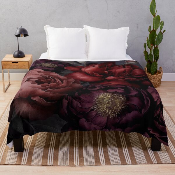 Item preview, Nocturnal Floral Grandeur Moody Rich Red designed and sold by artsandsoul.