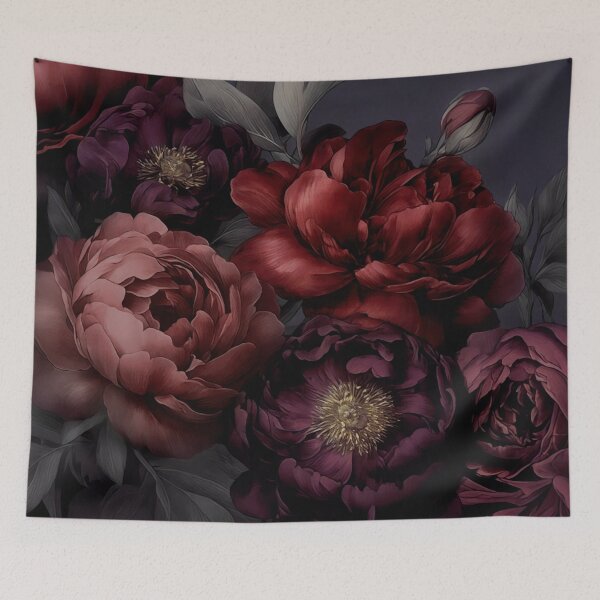 Item preview, Nocturnal Floral Grandeur Moody Rich Red designed and sold by artsandsoul.