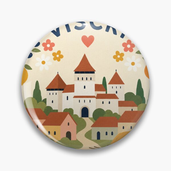 Item preview, Viscri Romania Travel Souvenir Modern Folk Art designed and sold by VisualArtsOasis.