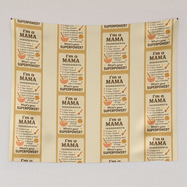 Item preview, I'm a Mama, What's Your Superpower? - Ingredients Recipe Funny Grandmother Kitchen Gift Design designed and sold by D-Islamic.