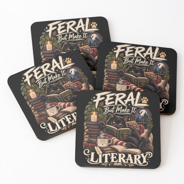 Item preview, Feral but Make It Literary = Black Cat Book Lover designed and sold by Fragy72.