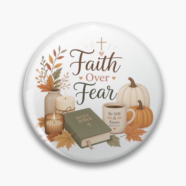Item preview, Faith Over Fear Christian Fall Pumpkin Design designed and sold by Illustrated Faith.