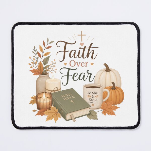 Item preview, Faith Over Fear Christian Fall Pumpkin Design designed and sold by Illustrated Faith.