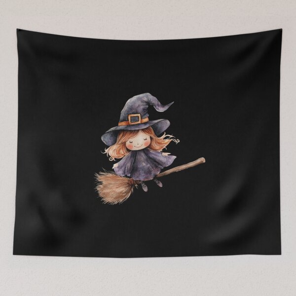 Item preview, Cute Witch on Broomstick designed and sold by ilkansiturikman.