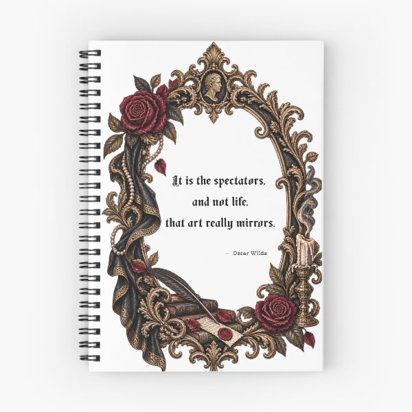 Item preview, It Is The Spectators And Not Life That Art Really Mirrors - Oscar Wilde Quote | Dark Academia Baroque Frame designed and sold by Neurospicy Trolls.
