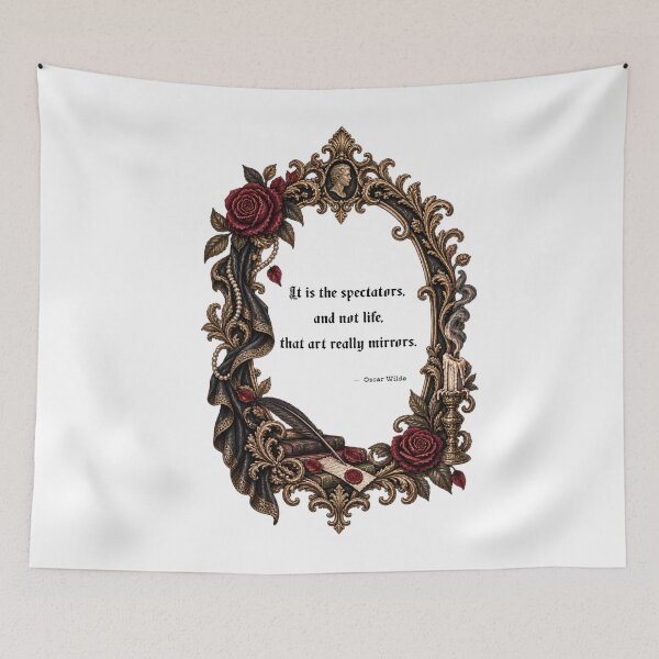 Item preview, It Is The Spectators And Not Life That Art Really Mirrors - Oscar Wilde Quote | Dark Academia Baroque Frame designed and sold by Neurospicy Trolls.