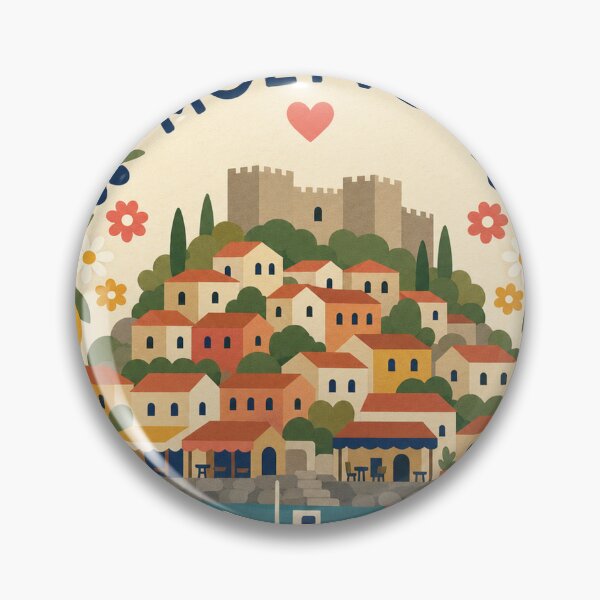 Item preview, Molyvos Greece Travel Souvenir Modern Folk Art designed and sold by VisualArtsOasis.