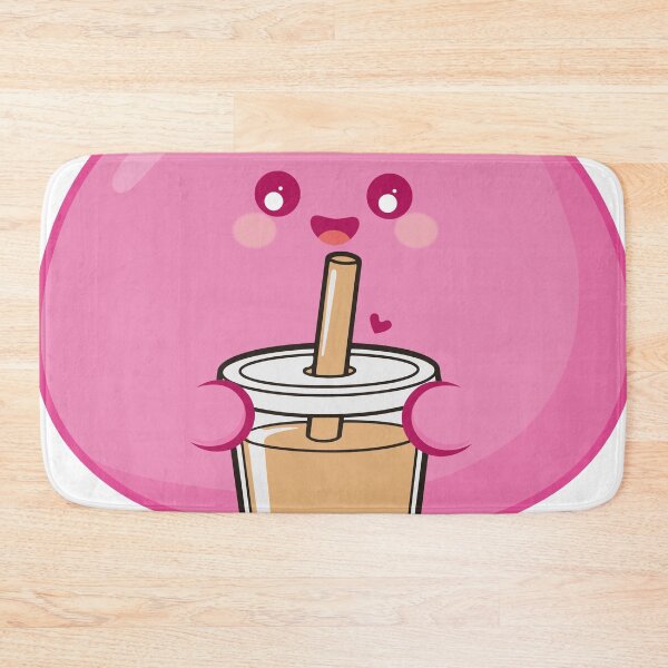 Item preview, Cute Pink Mochi Drinking Boba-Kawaii Bubble Tea Dessert designed and sold by maamonshe.