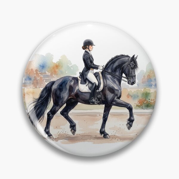 Item preview, Black Dressage Horse Watercolor Art designed and sold by Rutvain.