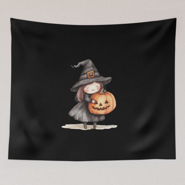 Item preview, Cute Witch with Pumpkin designed and sold by ilkansiturikman.