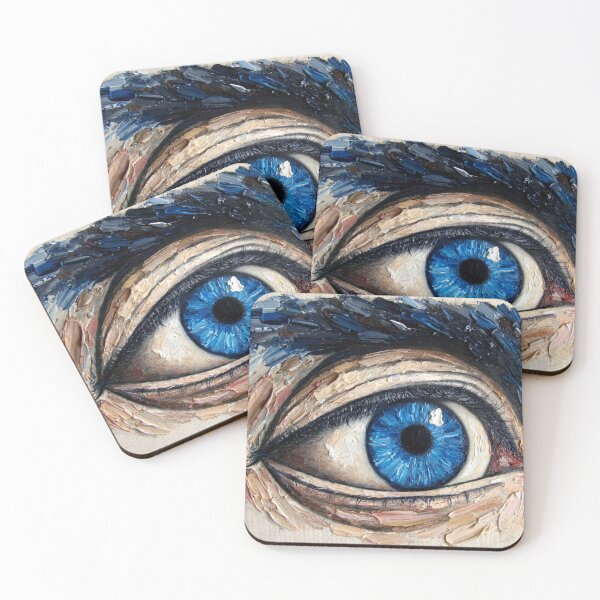 Item preview, Intense Blue Oil Painting Eye - Realistic Human Eye Art designed and sold by MAISON SYLVIE.