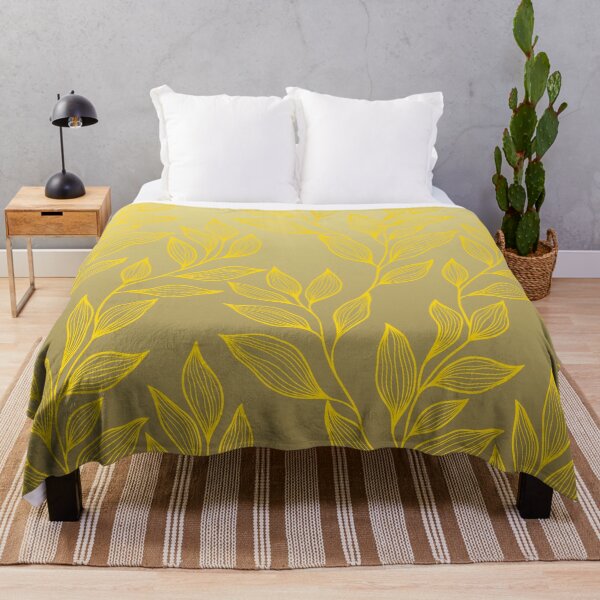 Item preview, Delicate Line Art Botanical Ombre Leaf Pattern | Yellow designed and sold by Frohyou.