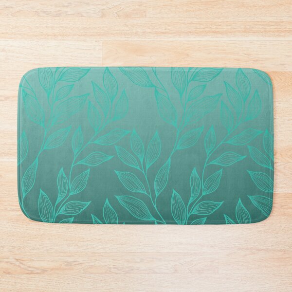 Item preview, Delicate Line Art Botanical Ombre Leaf Pattern | Teal designed and sold by Frohyou.