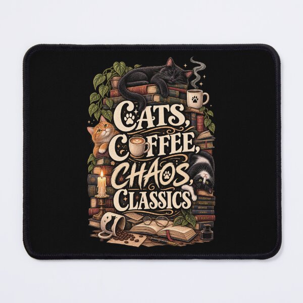Item preview, Cats Coffee Chaos Classics - Cozy Book Lover designed and sold by Fragy72.