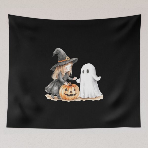 Item preview, Cute Witch and Ghost Encounter designed and sold by ilkansiturikman.