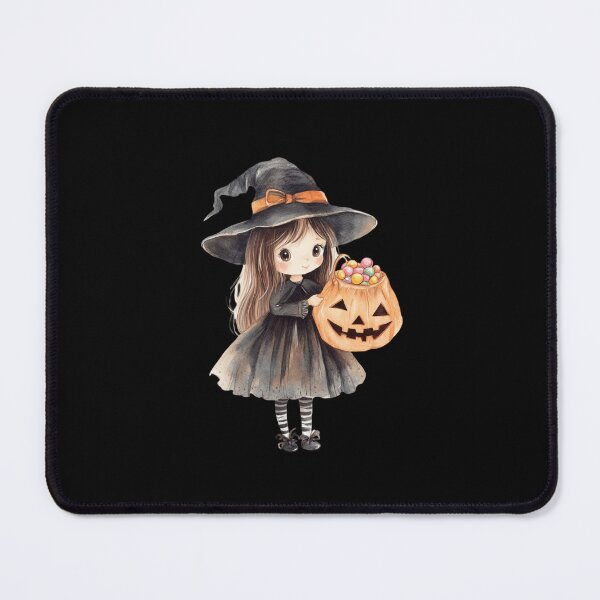 Item preview, Cute Witch with Pumpkin Basket designed and sold by ilkansiturikman.