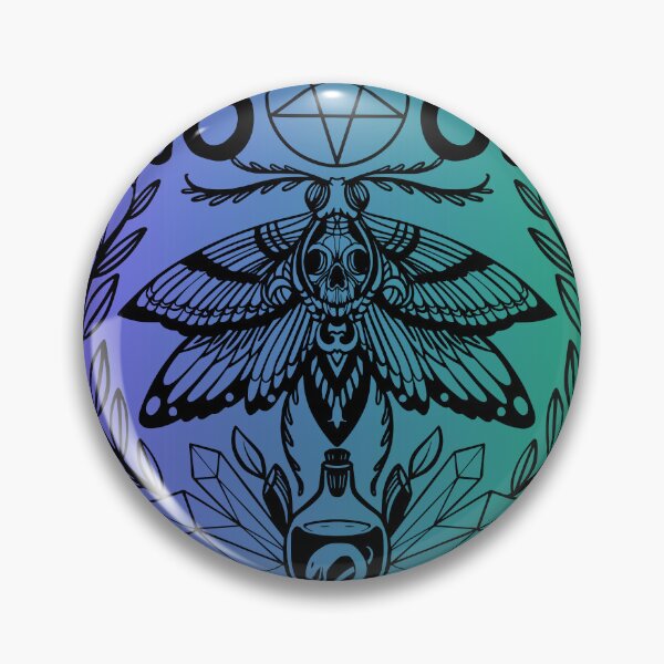 Item preview, Purple Green Skull Moth designed and sold by CursedButCute1.