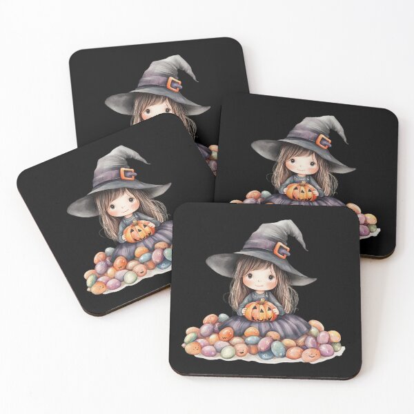 Item preview, Cute Witch with Halloween Candy designed and sold by ilkansiturikman.