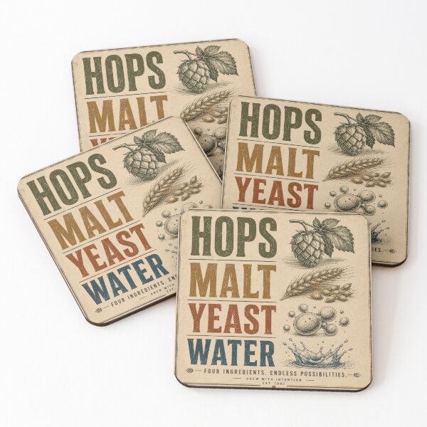 Item preview, Hops Malt Yeast Water Beer Brewing designed and sold by Artnankin.