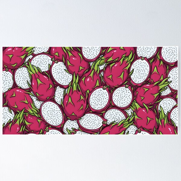 Item preview, Dragon Fruit Pattern - Vibrant Pink Pitaya Illustration designed and sold by RkskArt.
