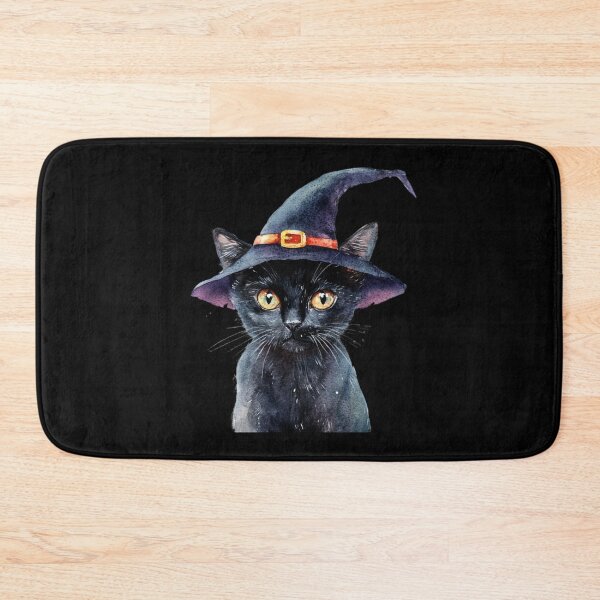 Item preview, Black Cat with Witch Hat designed and sold by ilkansiturikman.