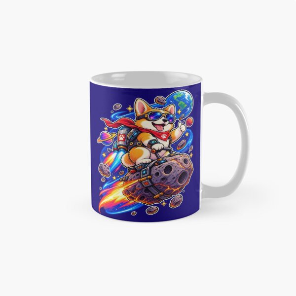 Item preview, Astronaut Corgi Riding Asteroid Jetpack - Retro Cosmic Space Dog designed and sold by LUKOWEAR.