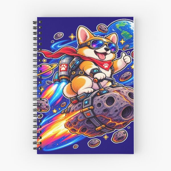 Item preview, Astronaut Corgi Riding Asteroid Jetpack - Retro Cosmic Space Dog designed and sold by LUKOWEAR.