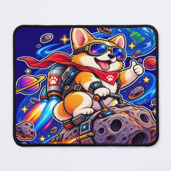 Item preview, Astronaut Corgi Riding Asteroid Jetpack - Retro Cosmic Space Dog designed and sold by LUKOWEAR.