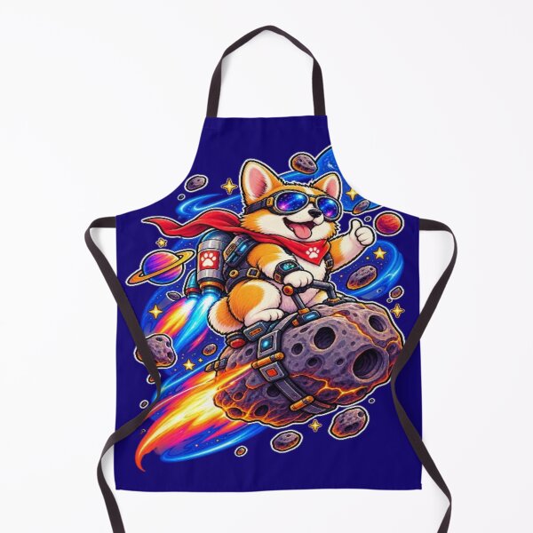 Item preview, Astronaut Corgi Riding Asteroid Jetpack - Retro Cosmic Space Dog designed and sold by LUKOWEAR.