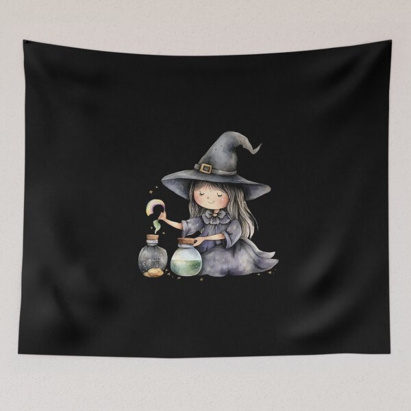 Item preview, Young Witch with Magical Potions designed and sold by ilkansiturikman.