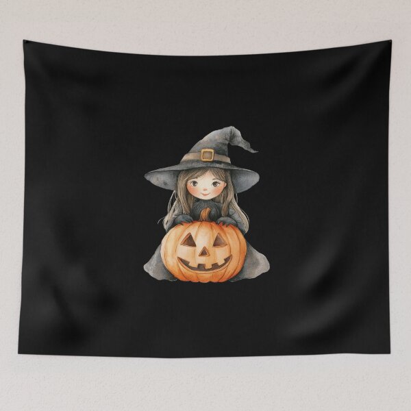 Item preview, Cute Witch with Pumpkin designed and sold by ilkansiturikman.