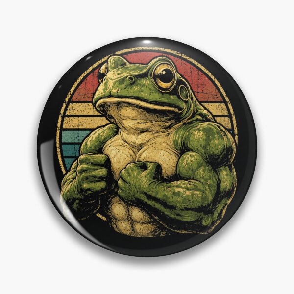 Item preview, Retro Muscular Frog Vintage Strength Gym Animal designed and sold by Moizento.