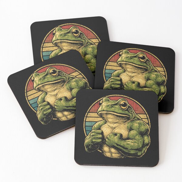 Item preview, Retro Muscular Frog Vintage Strength Gym Animal designed and sold by Moizento.