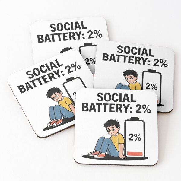Item preview, Social Battery 2% — Funny Introvert & Relatable Humor designed and sold by Tipsy24.