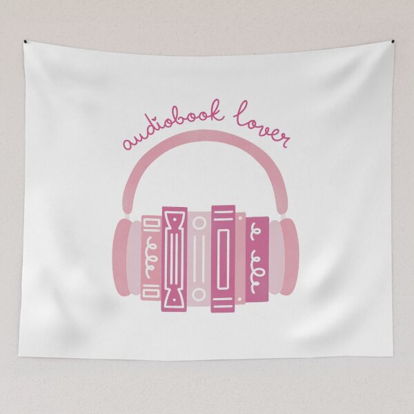 Item preview, Audiobook Lover Pink Book Stack with Headphones designed and sold by winterpumpkin.