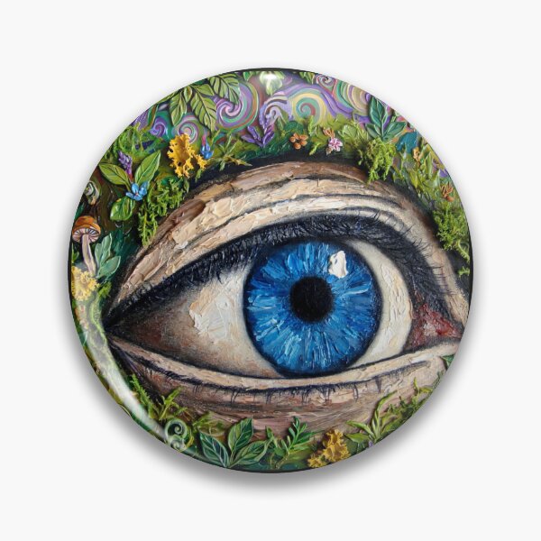 Item preview, Forest Eye with Mushrooms - Psychedelic Blue Eye Fantasy Art designed and sold by MAISON SYLVIE.