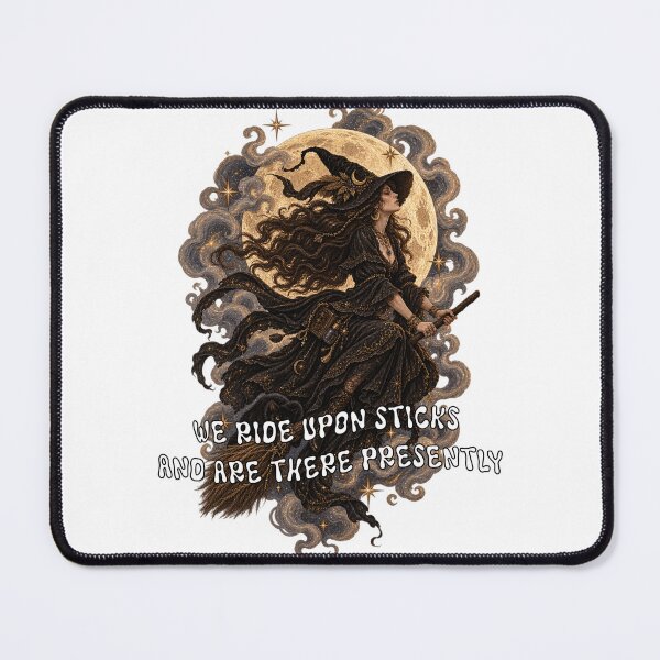 Item preview, We Ride Upon Sticks And Are There Presently - Tituba Salem Witch Trials Quote | Witchy Full Moon Art designed and sold by Neurospicy Trolls.