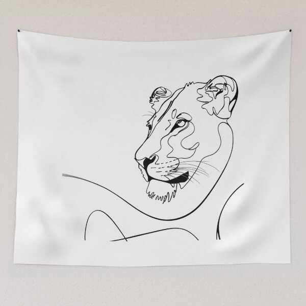 Item preview, Lion Minimalist Youth Trend Design in Black White designed and sold by ErgTime.