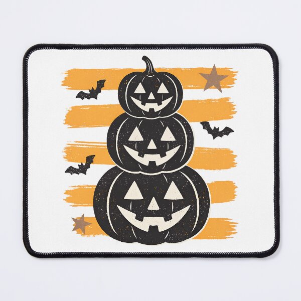 Item preview, Stacked Jack O'Lantern Pumpkins – Vintage Halloween Bat & Pumpkin Design designed and sold by Snifferius.