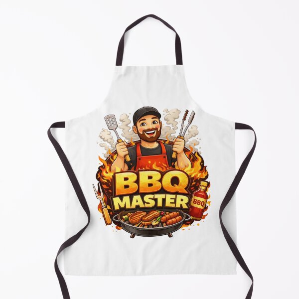 Item preview, BBQ Master Grill King Funny Barbecue Chef Cooking Design. designed and sold by The-T-In-Retro.