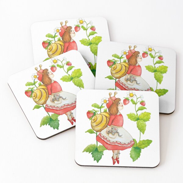 Item preview, Strawberry Snail Girl Exploring a Magical Garden designed and sold by Mendoza-Draws.