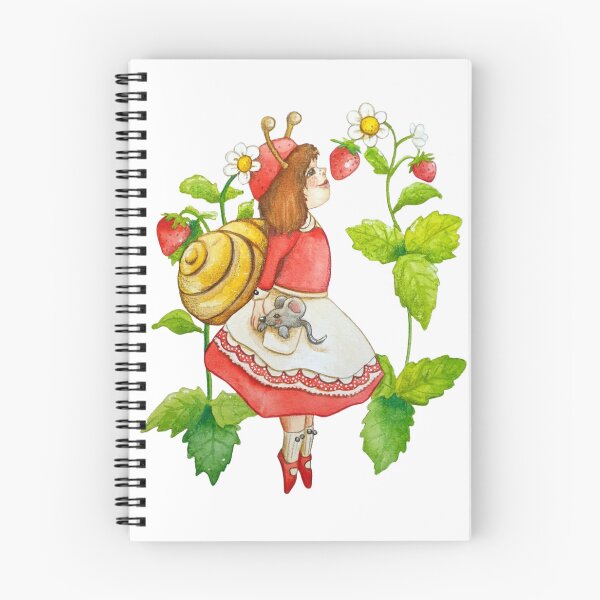 Item preview, Strawberry Snail Girl Exploring a Magical Garden designed and sold by Mendoza-Draws.