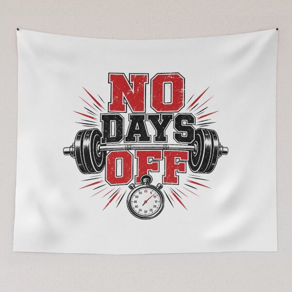 Item preview, No Days Off Gym Barbell Vintage T-Shirt — Light Version designed and sold by TheOddPrints.