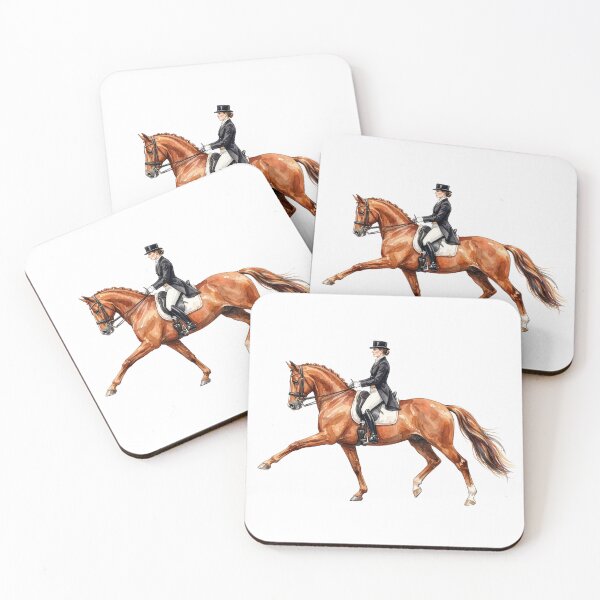 Item preview, Chestnut Dressage Horse Watercolor Illustration designed and sold by Rutvain.