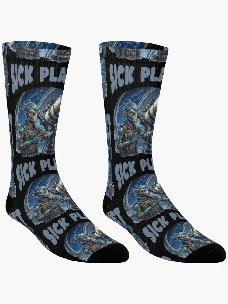 Thumbnail 3 of 5, Socks, Sick planet designed and sold by ReneMM.