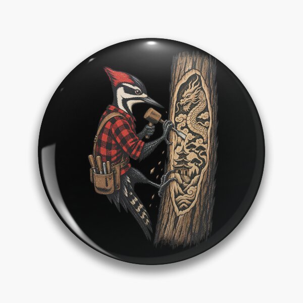 Item preview, Woodpecker Wood Carver Dragon Art designed and sold by drawlinershop.