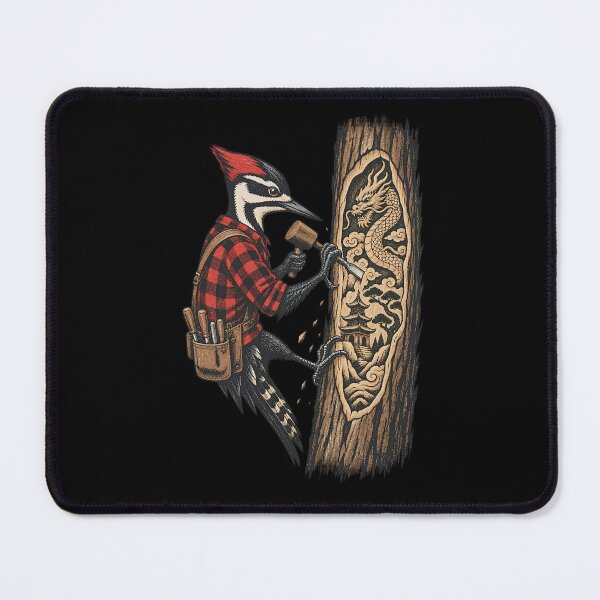 Item preview, Woodpecker Wood Carver Dragon Art designed and sold by drawlinershop.